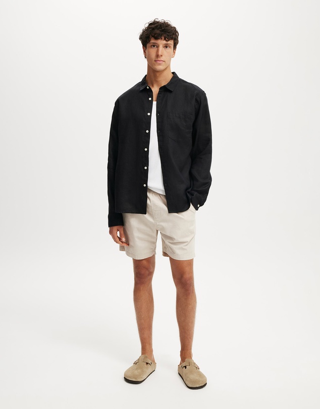 Cotton On - Relaxed Linen Long Sleeve Shirt