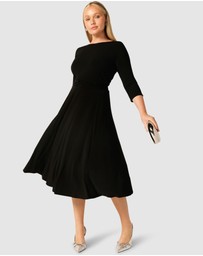 SACHA DRAKE - 3/4 Sleeve Reverse Wrap Midi Dress