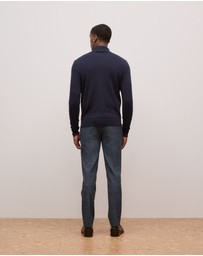 Trenery - Merino Half Zip in Navy