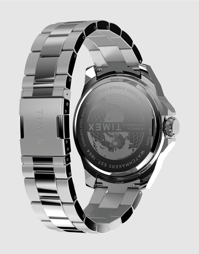 TIMEX - Essex Day & Date 46mm Stainless Steel Bracelet Watch