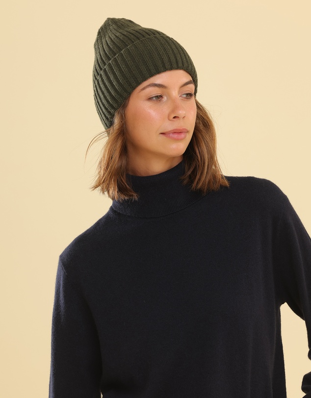 Morgan & Taylor - Mia Wool Blend Beanie in Khaki Green