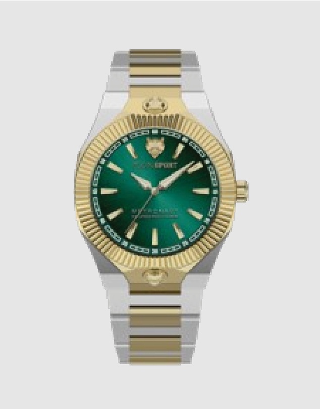 Plein Sport - PLEIN METRONAUT 36mm Green Dial and Silver two-tone bracelet