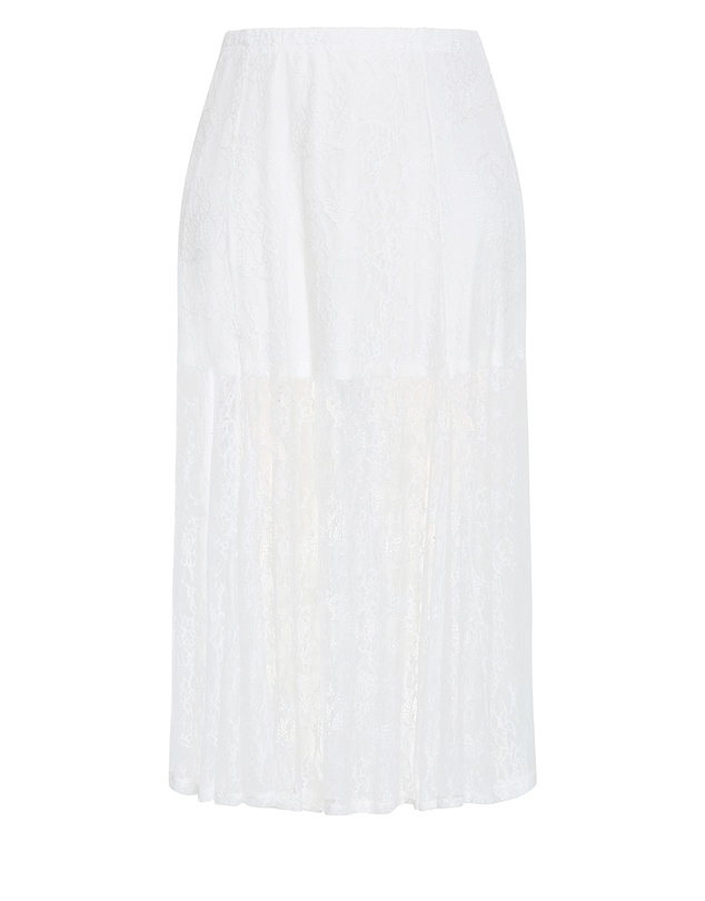 City Chic - Plus size Lacey Maxi Skirt - ivory
