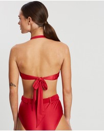 Duskii - Cerise Deep V Bandeau