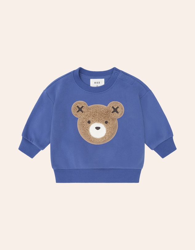 Huxbaby - Furry Huxbear Cobalt Sweatshirt - Babies-Kids