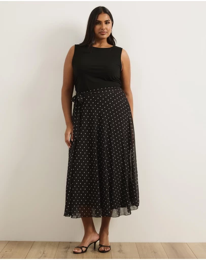 Atmos&Here Curvy - Rumi Polka Dot Maxi Skirt