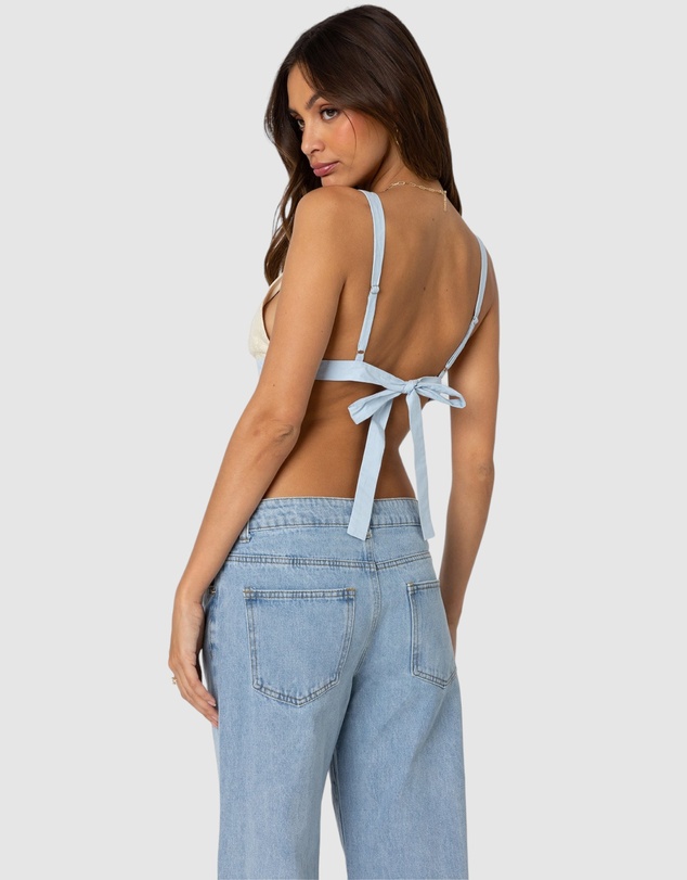 EDIKTED - Sheer Lace Open Back Tank Top