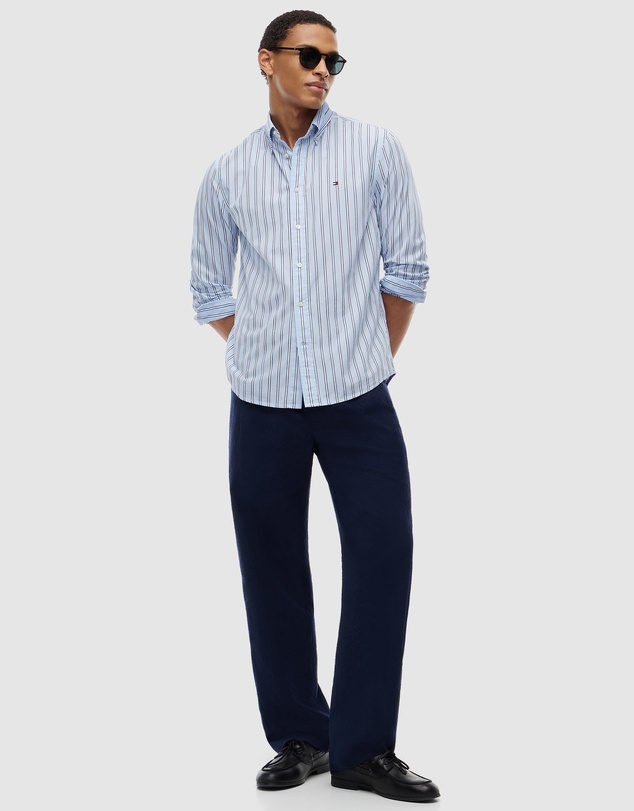 Tommy Hilfiger - TH Flex Regular Fit Stripe Poplin Shirt