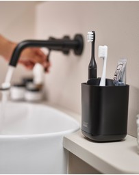 Joseph Joseph - EasyStore™ Toothbrush Caddy with Matt Black Finish