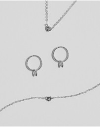 SAINT VALENTINE - Mini Heart Hoops - Silver
