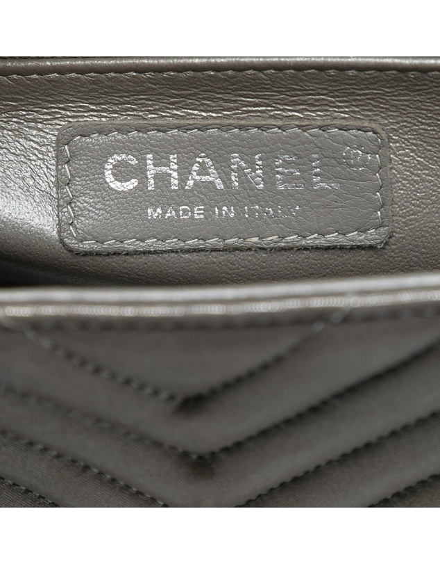 Pre-Loved by Azura Reborn - Pre-Loved Mini Square Classic Chevron Iridescent Calfskin Single Flap