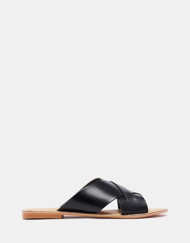 Just Because - Vega Leather Flat Sandals