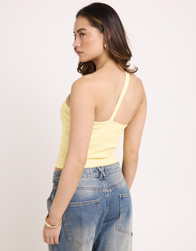 Subtitled - Kenzie One Shoulder Rib Tank