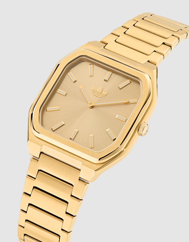 adidas Originals - City Tech Square 39mm Gold-Tone Stainless Steel Bracelet Watch
