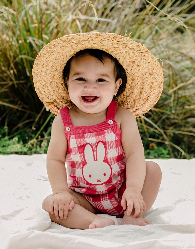 Kynd Baby - Miffy Knit Romper in Cherry
