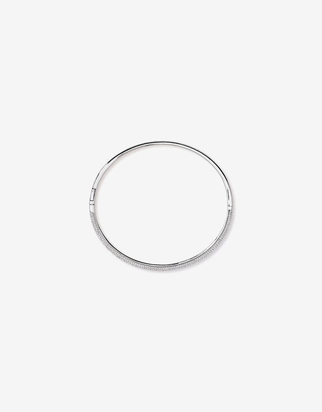 Michael Hill - Pavé Hinged Bangle in Sterling Silver - Small