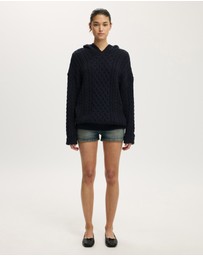 Cotton On - Oversized Cable Hoodie