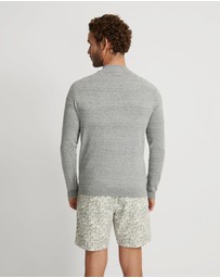 Oxford - Perry Zip Collar Knit Top