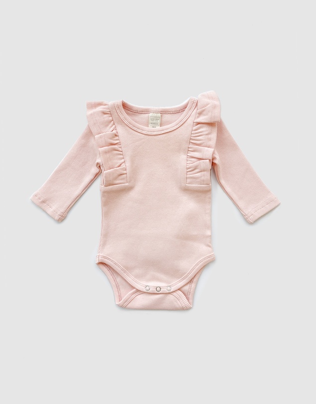 WITH LOVE FOR KIDS - Shimmy Thick Ribbed Long Sleeve Onesie - Babies