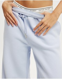 Cotton On Body Active - Plush Tie Waist Wide Leg Sweatpant