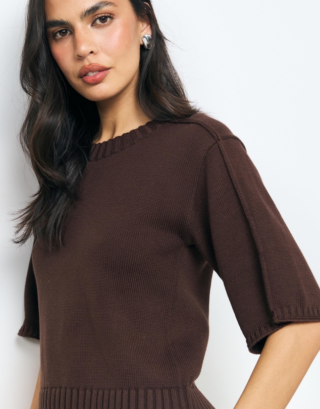 AERE - Elke Boxy Organic Cotton Knit Top