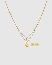 Elli Jewelry - Jewelry Set Set Crystal Statement 925 Sterling Silver Gold-Plated
