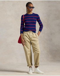 Polo Ralph Lauren - Striped Cable-Knit Cotton Sweater