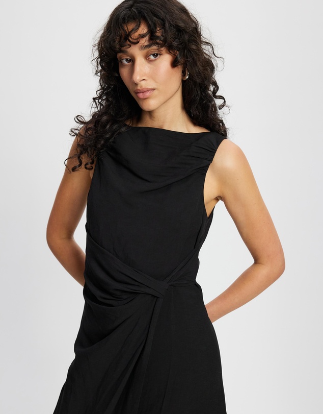 & Other Stories - Asymmetric Wrap-Knot Midi Dress
