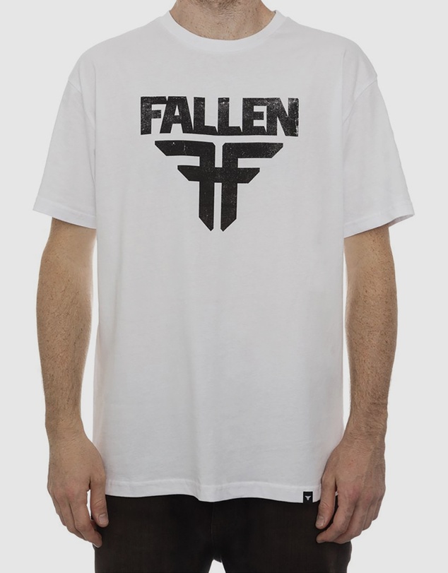 Fallen Footwear - Fallen Footwear Men Insignia 100% Cotton Tees Regular Fit White