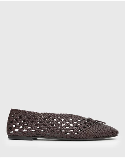 Betts - Georgia Leather Woven Ballet Flats