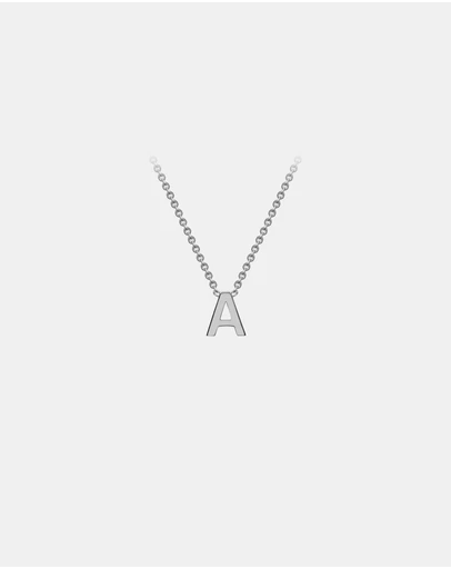 Zoe Olivia - 9K White Gold Initial A Necklace