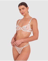 Bras N Things - Night Games Bedazzle Me Unlined Bra & String Set - Silver