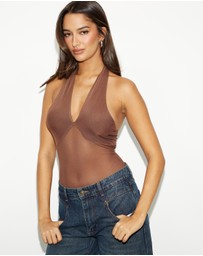 Dazie - Orchid Mesh Halter Bodysuit