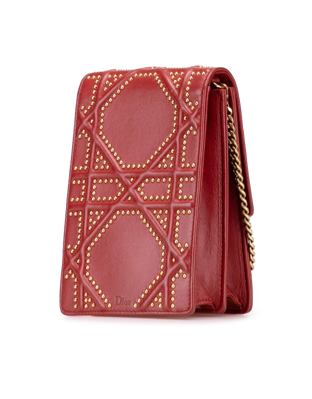 Pre-Loved by Azura Reborn - Pre-Loved Studded Lambskin Vertical Diorama Crossbody