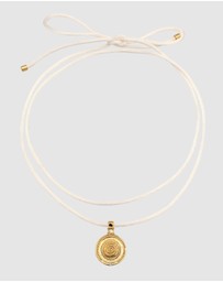 Haze & Glory - ICONIC EXCLUSIVE - Necklace Rainbow Shell Ribbon 925 Sterling Silver Gold-Plated
