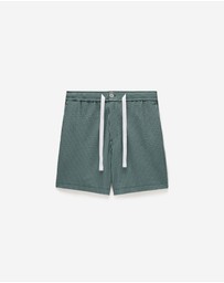 Calibre - Striped Seersucker Knit Shorts Sea Green