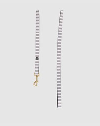 Mog & Bone - Neoprene Dog Collar & Lead- Latte Hamptons Stripe Print
