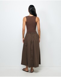 AERE - Amiri Cotton Stripe Midi Dress