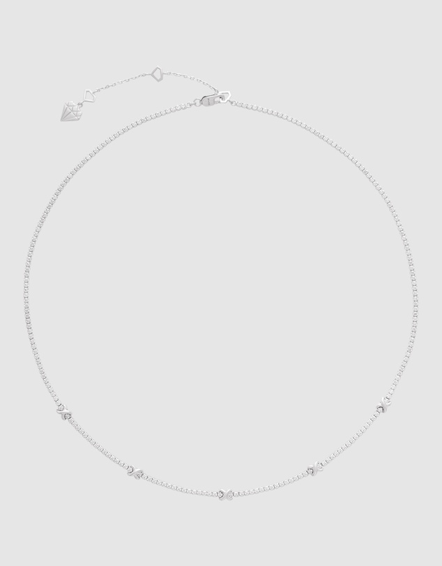 Wanderlust + Co - Pave 925 Sterling Silver Petite Tennis Necklace