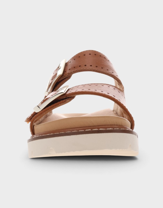 Mia Vita - Daisy Leather Slide - Tan