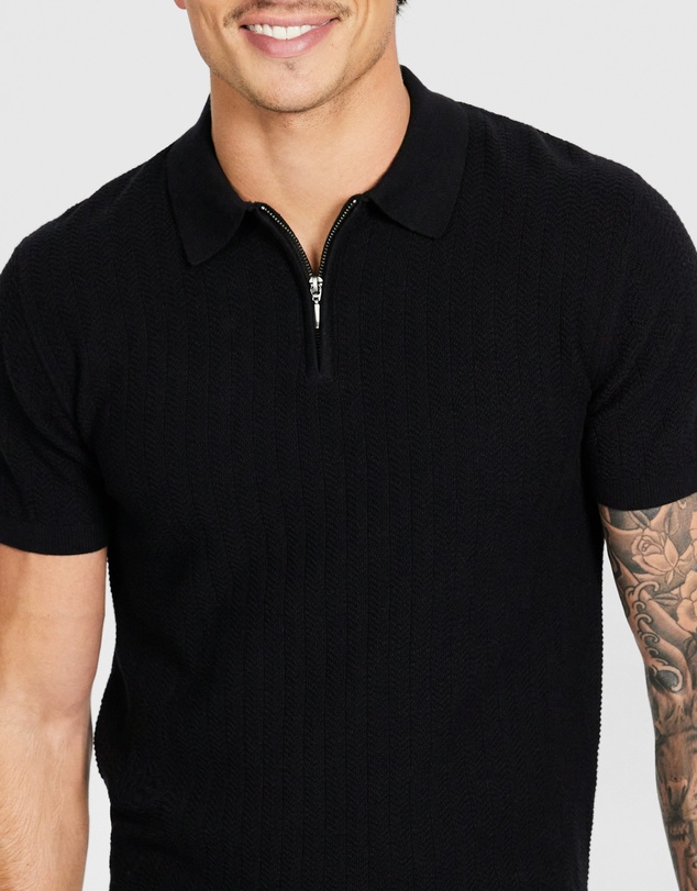 Tarocash - Darius Zip Knit Polo