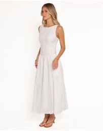 Petal & Pup - Evie Button Front Maxi Dress - White
