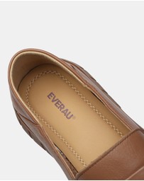 EVERAU - EverAU Ugg Pansy Cow Leather Upper Loafer Oxfords Flats