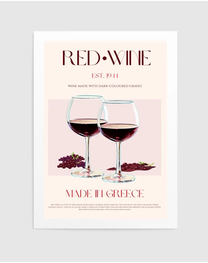 Olive et Oriel - Greek Wine Elegance by Nazma Khokhar Art Print