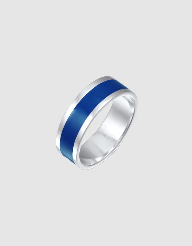 Kuzzoi - ICONIC EXCLUSIVE - Enamel Band Ring in 925 Sterling Silver