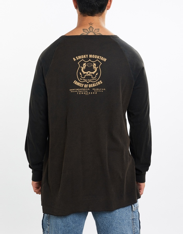 Vintage by The Real Deal - Pre Loved - Vintage Harley Davidson Thermal Long Sleeve Tee
