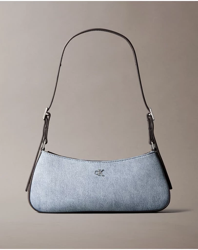 Calvin Klein - Hardware Monogram Denim Shoulder Bag
