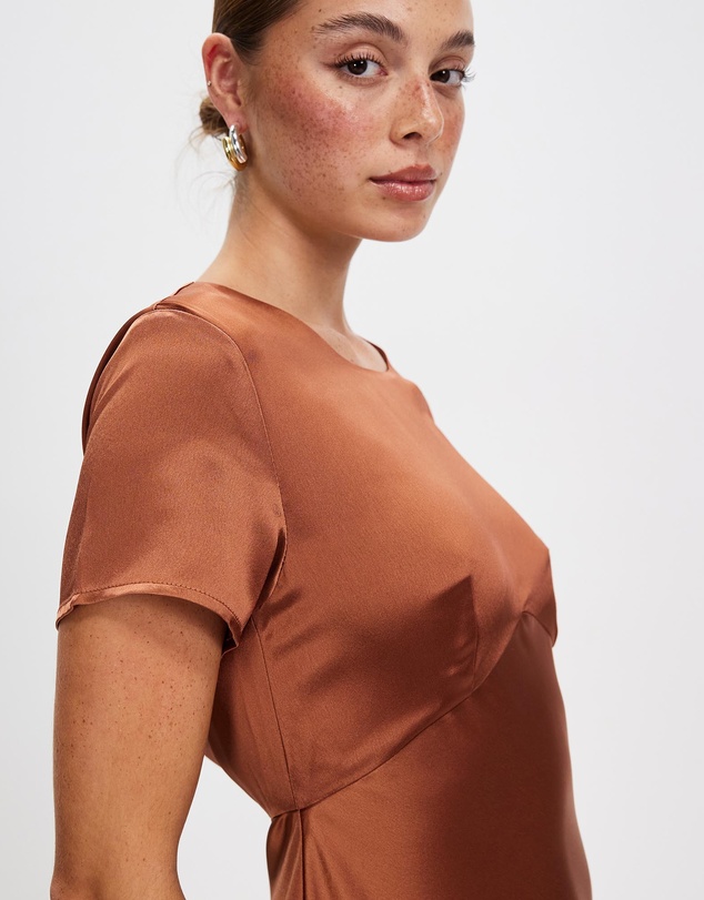 Third Form - Satin Bias Maxi Tee Dress