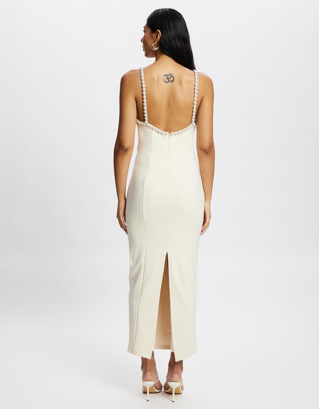 Romance by Honey and Beau - Gisella Pearl Detail Midi Dress
