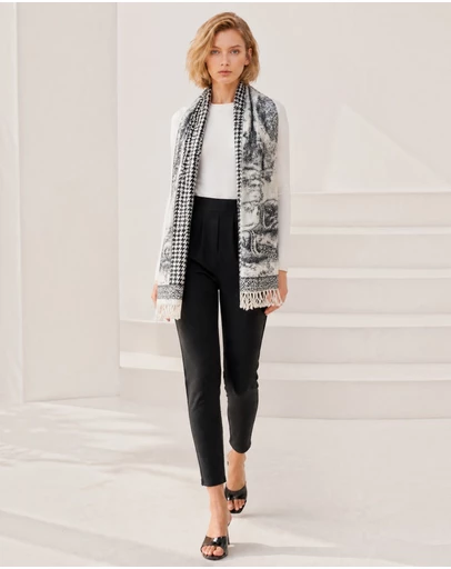 Mossée - Vienna Houndstooth Wool Shawl